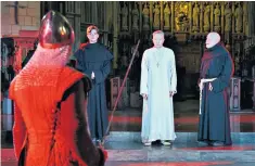  ??  ?? A sense of inner purpose: Jasper Britton (in white) as Thomas Becket