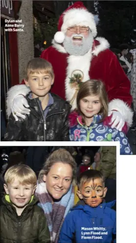  ??  ?? Dylan and Aime Barry with Santa.