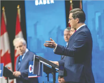  ?? GREG SOUTHAM ?? Candidates Jean Charest and Pierre Poilievre stood out most in Edmonton's Conservati­ve leadership debate, David Staples writes.
