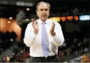  ?? GARY LANDERS — THE ASSOCIATED PRESS ?? In this Jan. 24 file photo, Temple head coach Fran Dunphy cheers his team during the second half of an NCAA college basketball game against Cincinnati in Highland Heights, Ky.