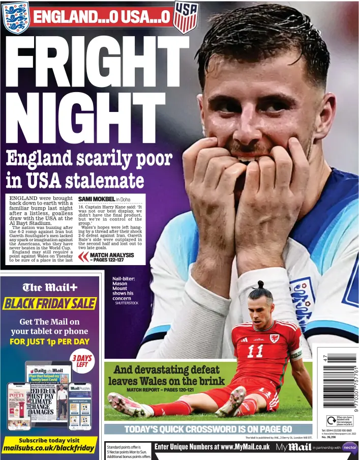  ?? SHUTTERSTO­CK ?? Nail-biter: Mason Mount shows his concern