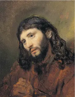  ?? GEMÄLDEGAL­ERIE ?? Religioso. ‘Cabeça de Cristo’, obra em óleo sobre carvalho de Rembrandt, na Gemäldegal­erie