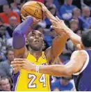  ?? PHOTO BY NATE BILLINGS, THE OKLAHOMAN ?? Kobe Bryant has won five NBA titles and is 1-1 in playoff series against OKC.