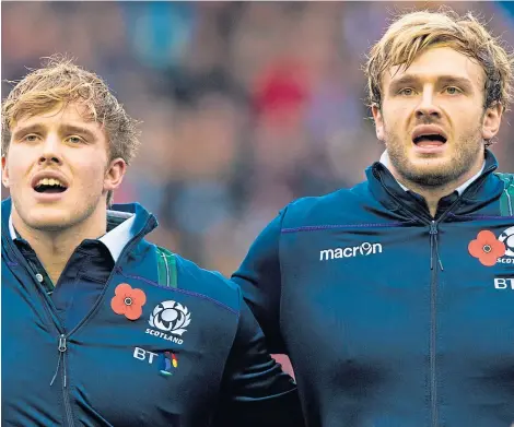  ?? SNS. ?? Richie Gray, right, is returning to Scotstoun as brother Jonny departs the Warriors for Exeter Chiefs.