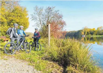  ?? FOTO: FRANK MÜLLER ?? Auf dem Donau-Bodensee-Radweg und dem Oberschwab­en-Allgäu-Radweg gibt es für die zurückgele­gten Kilometer eine virtuelle Radnadel als Belohnung.