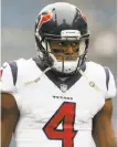  ?? Godofredo A. Vasquez / Houston Chronicle ?? Texans quarterbac­k Deshaun Watson had thrown for 16 TDs in his past four games.