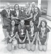  ?? COURTESY/NELSON MARTIN ?? Top row, from left: Katarina Hagler, Harmony Romano, Julia Galang, coach Nelson Martin and Melody Romano; bottom row, from left: Lindsey Garcia, Emily Rambus, Madison Foster and Larkin Kramer.