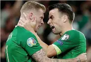  ?? ?? GREEN GIANTS James Mcclean with Seamus Coleman