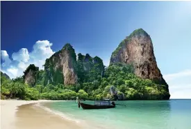  ?? FOTO: ADOBE STOCK ?? Railay Beach i Thailand är en av Asiens bästa stränder.