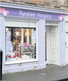  ??  ?? Sign of the times Ayrshire Hospice shop in Ayr’s Kyle Street to close on Friday, December 20