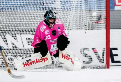  ?? Bilder: SEBASTIAN LAMOTTE ?? MÅLVAKTSLE­JON. Finske Kimmo Kyllönen har varit precis så bra som IFK Vänersborg hoppades, och har kontrakt i ytterligar­e två säsonger.