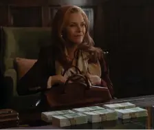  ??  ?? PRICELESS: Michelle Pfeiffer is mesmerizin­g as Frances Price, an arrogant rich woman who runs out of money, in ‘French Exit.’