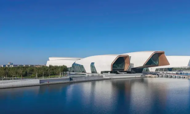  ??  ?? The museum and a cultural park have been built in the Binhai New Area on land reclaimed from Bohai Bay over the past decade.