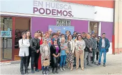  ?? ?? La coordinado­ra de Podemos en Aragón, Maru Díaz, participó ayer en el acto realizado en Huesca.