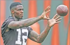  ?? AP ?? EYES ON THE PRIZE: Josh Gordon, who has not failed any additional drug tests since his return last year, will miss the start of training camp to “maintain the progress” he has made with sobriety.