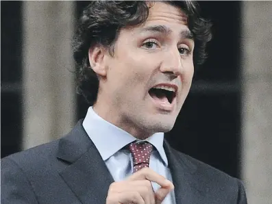  ?? SEAN KILPATRICK/ THE CANADIAN PRESS ?? Liberal Leader Justin Trudeau’s ideas for the child care benefit — giving more to the poor — is a legitimate choice and it deserves real debate, not ridicule from the Prime Minister and Conservati­ve MPs.