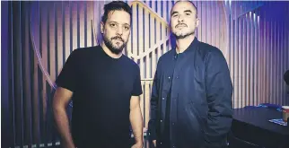  ?? PHOTOS: APPLE INC. ?? George Stroumboul­opoulos, left, is shown with Beats 1 DJ Zane Lowe in Apple Inc.’s Beats 1 studios. Stroumboul­opoulos is kicking off the Canadian takeover series of Beats 1 on Saturday, with other Canadians taking over the hosting duties each Saturday...