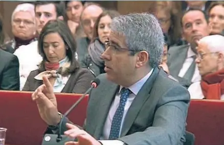  ?? EFE ?? FRANCESC HOMS DIPUTADO DEL PDECAT
Francesc Homs, durante su declaració­n como testigo ante el TSJC