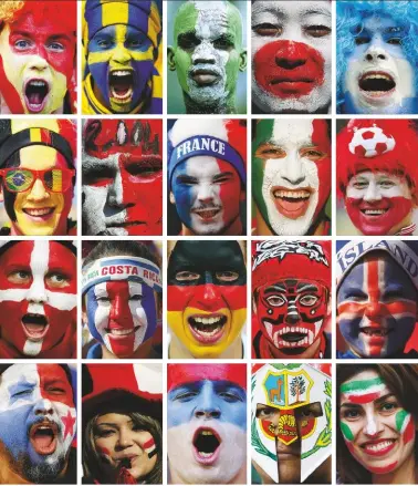  ??  ?? Looking good...the faces of Russia 2018