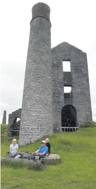  ??  ?? Some of the East Cheshire ramblers having lunch at the Magpie Mine