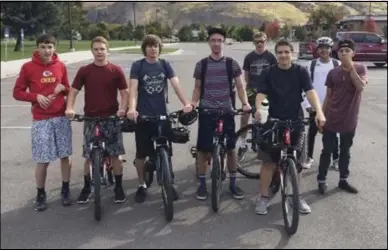  ??  ?? Members of the Individual­ized Life Activities classes at Payson High School went on a 22-mile bike ride in October.