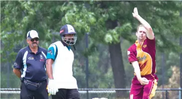  ??  ?? Drouin fast bowler Simon Gardiner was the pick of the bowlers for Drouin, snaring 1/21 off his eight overs against the Panthers.
Yarragon 6/210 def Drouin 9/176