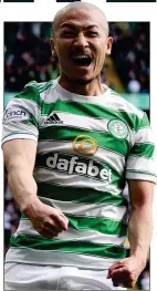  ?? ?? JAPANESE BHOY: Daizen Maeda is joyous after netting Celtic’s third goal