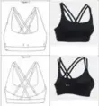  ?? LULULEMON ?? On the left, diagrams from Lululemon’s design patent. On the right, an Under Armour sports bra.