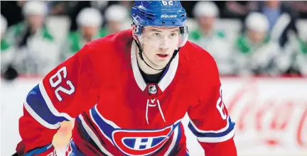  ?? JOHN MAHONEY ?? Artturi Lehkonen is due for a bounce-back season after finishing second on the Habs in scoring chances per 60 minutes of ice time.