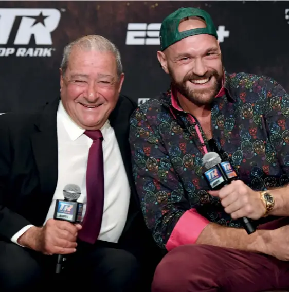  ?? Photo: ETHAN MILLER/GETTY IMAGES ?? TEAM FURY: Arum and Tyson are very keen on the Joshua fight