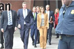  ??  ?? (Above) Lori Loughlin exits the John Joseph Moakley US Courthouse after appearing in Federal Court to answer charges stemming from college admissions scandal on April 3 in Boston, Massachuse­tts. • (Left) Actor Felicity Huffman leaves the federal courthouse after facing charges in a nationwide college admissions cheating scheme in Boston, Massachuse­tts, US, April 3. — Reuters/AFP photos