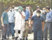  ??  ?? Punjab CM Amarinder Singh leaves after the meeting with a Congress panel in New Delhi on June 4.