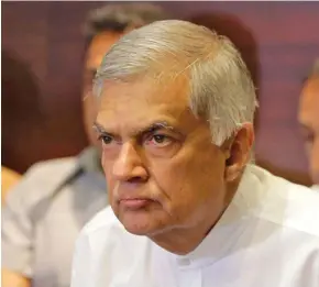  ??  ?? Sri Lanka ousted Prime Minister Ranil Wickremesi­nghe.