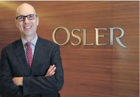  ??  ?? Colin Feasby, managing partner at Osler, says the law firm is always adapting. PHOTOS, WIL ANDRUSCHAK