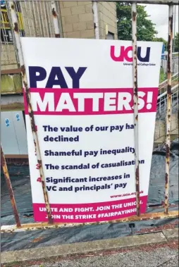  ??  ?? University of Kent staff staged another strike on Tuesday