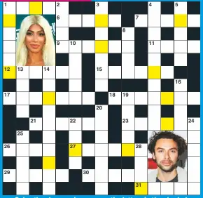  ??  ?? Solve the clues and rearrange the letters in the shaded squares to spell out a BBC game show (3,4,2,5). To enter, see right. The winner gets £500. Usual rules apply (below).