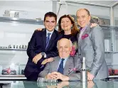  ??  ?? Michele Poggipolin­i (a sinistra) con il padre Stefano, il nonno Calisto e la madre Rosanna Masi (Cfo)