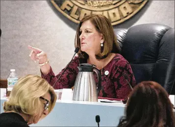  ?? DAMON HIGGINS / THE PALM BEACH POST ?? Boca Raton Mayor Susan Haynie speaks at Monday’s council meeting. Most council members did not get into public criticism of the mayor at the meeting, but lamented the attention the issue has drawn.