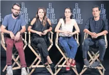  ??  ?? El director Joseduardo Giordano, las actrices Alejandra Ambrosi y Cassandra Ciangherot­ti y el también director del filme, Sergio Goyri Jr.