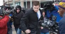  ?? SCOTT OLSON/GETTY IMAGES ?? Chicago police officer Jason Van Dyke leaves court Tuesday after pleading not guilty to first-degree murder charges related to the shooting death of 17-year-old Laquan McDonald. The next hearing is set for Jan. 29.