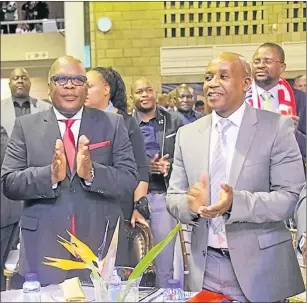  ??  ?? COMMITTED: BCM mayor Xola Pakati and premier Phumulo Masualle at the metro address last week