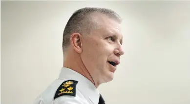  ?? ADRIAN WYLD, CP ?? Then-vice-admiral Art McDonald is seen during an interview with the Canadian Press in Ottawa in 2019. Now defence chief, Macdonald has “voluntaril­y stepped aside” amid an investigat­ion into unspecifie­d allegation­s.