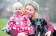  ??  ?? Rufus with Emily and Betsy Gunnion