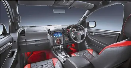  ??  ?? An inviting interior with honeycomb-shape stitched leather seats.