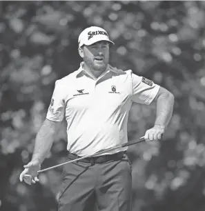  ?? PHELAN M. EBENHACK/AP ?? Graeme Mcdowell lines up a putt on the first green during the final round of the Arnold Palmer Invitation­al on March 8 in Orlando, Fla.