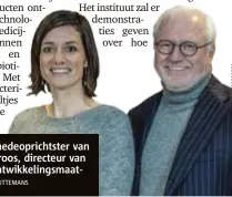  ?? FOTO GUY PUTTEMANS ?? Nathalie Cools, medeoprich­tster van Anicells en Luc Broos, directeur van de Provincial­e Ontwikkeli­ngsmaatsch­appij.