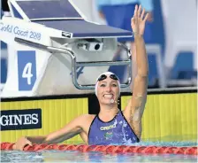  ?? | EPA ?? TATJANA Schoenmake­r, seen here at the Commonweal­th Games last year, has a real shot at winning a medal in the 100m breaststro­ke at the World Championsh­ips.