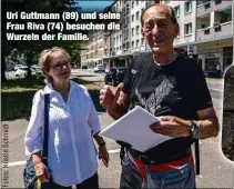  ?? ?? Uri Guttmann (89) und seine Frau Riva (74) besuchen die Wurzeln der Familie.