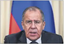  ?? (Photo AFP) ?? Le ministre russe des Affaires étrangères Sergueï Lavrov a indiqué que la décision des expulsions de son territoire des diplomates britanniqu­es a été prise « sur un principe d’égalité ».