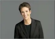  ?? MSNBC VIA AP ?? This image released by NBC shows Rachel Maddow, host of “The Rachel Maddow Show,” on MSNBC. Maddow says she can track the mood of her liberal viewers by her ratings: they sank like a stone right after Donald Trump then slowly rose as civic engagement...